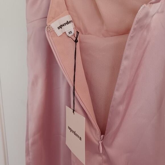 Superdown Satin Kimora Mini Dress Blush Pink XS NWT - Picture 9 of 14